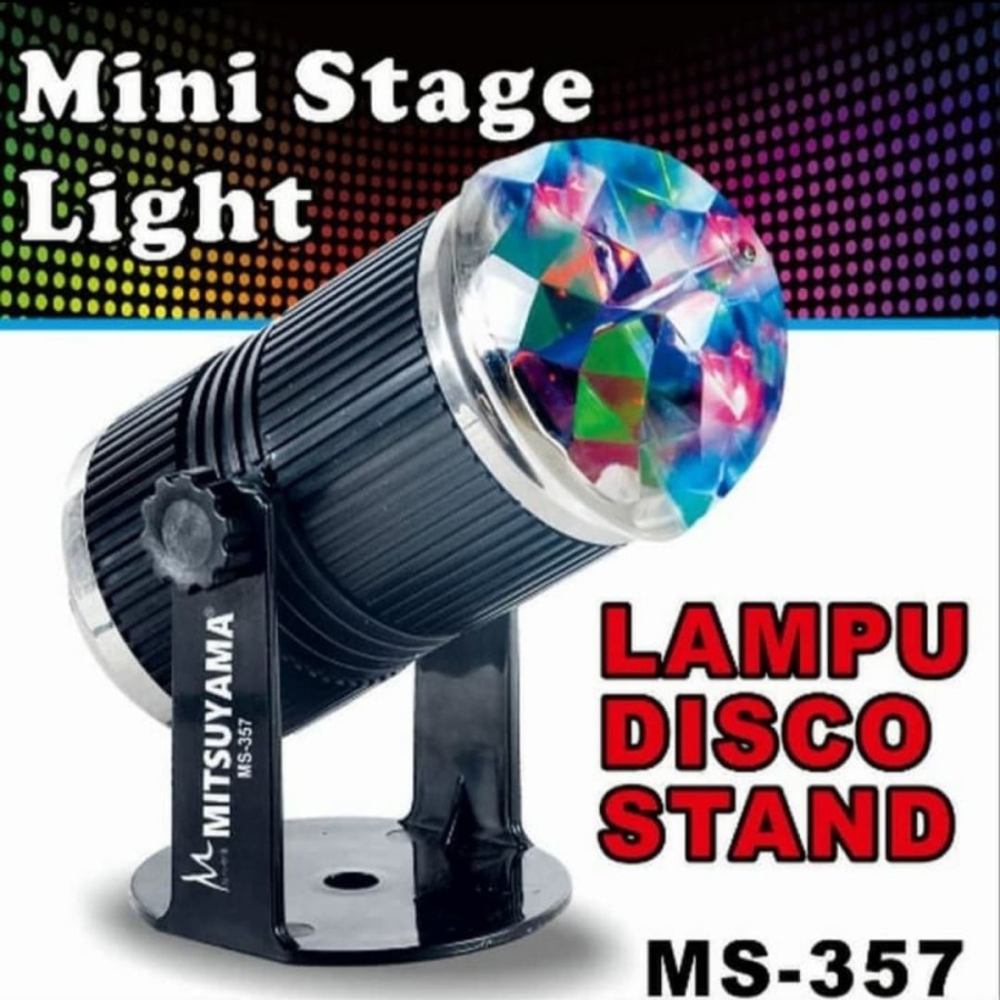 Paling Laris!!! Lampu Stand Disco LED Super Terang MS-357 Full Color Rotating Lamp Party Light Mini 3 Watt Berkualitas Original