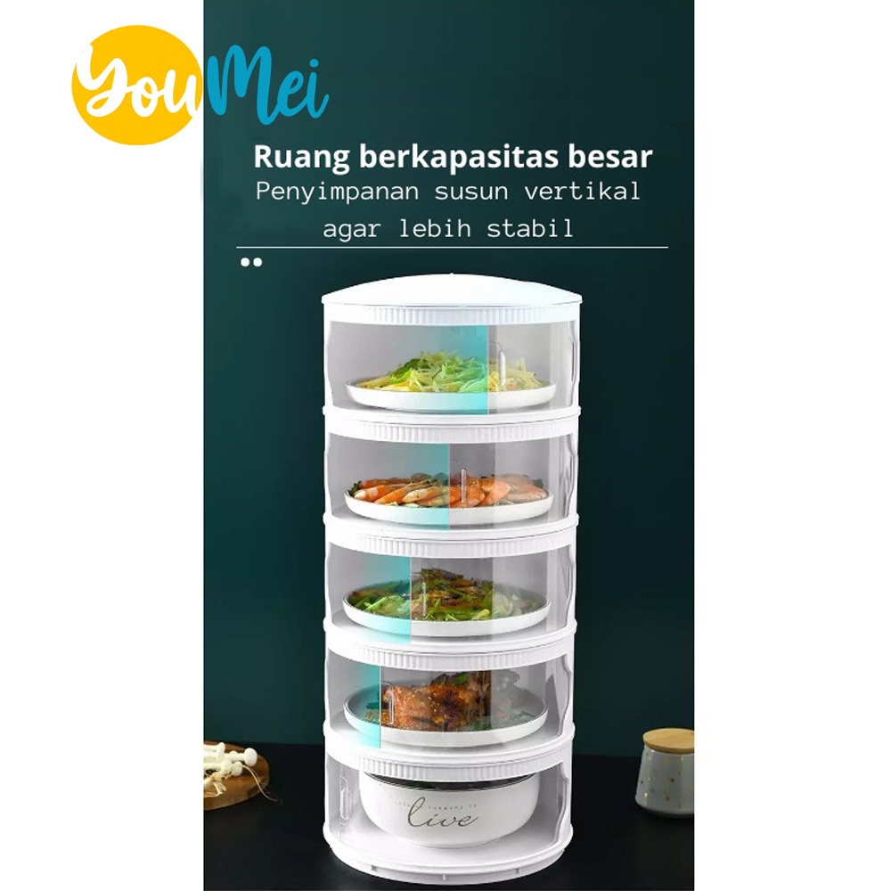 Penutup Makanan Hangat Pengunci Suhu Tahan Panas Anti Debu / Tudung Saji Susun Penyimpanan Makanan Bertingkat / Food Cover Storage Portable Tutup Sayur - 1045