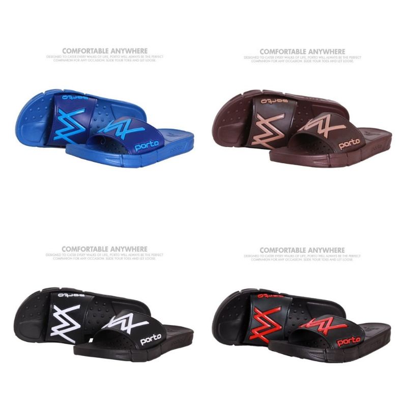 PORTO SANDAL SLOP KARET AW, SANDAL LOGO ALAN WALKER, SANDAL KARET RINGAN, KUAT DAN KEREN