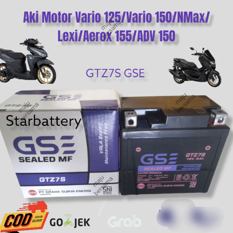Jual Aki Motor Honda Vario 125/Vario 150 GTZ7S GSE Aki Kering Vario 125