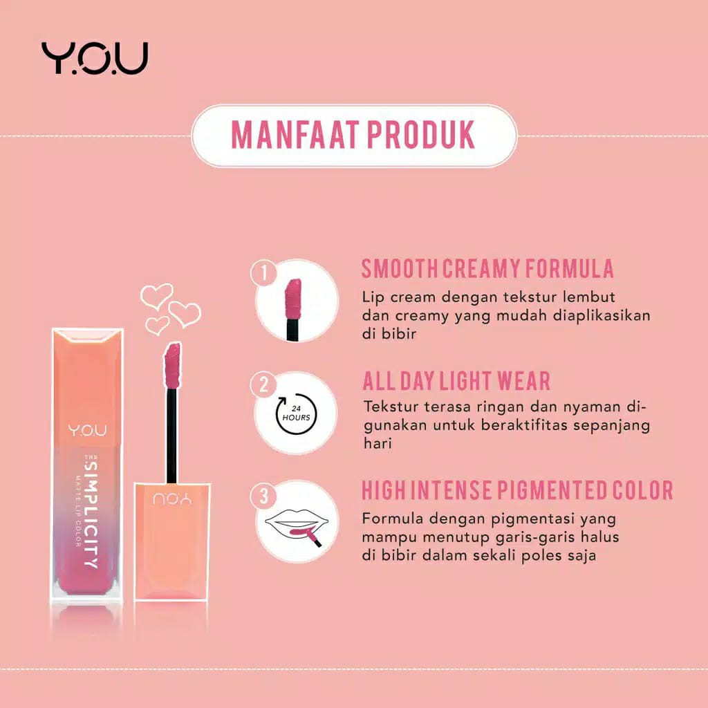 Kosmetik You The Simplicity Matte Lip Color | Lip Cream Creamy