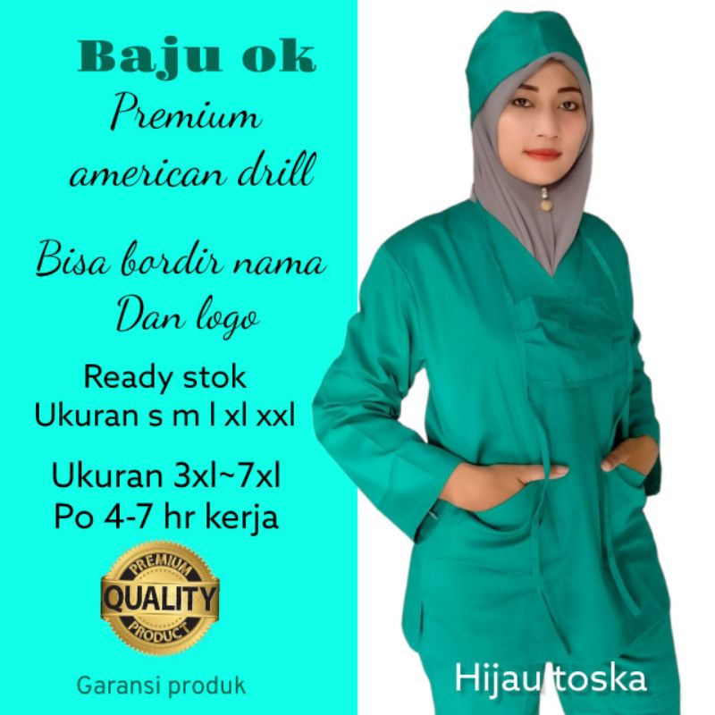 baju ok lengan panjang oka lengan pendek baju jaga seragam medis srub putih gown