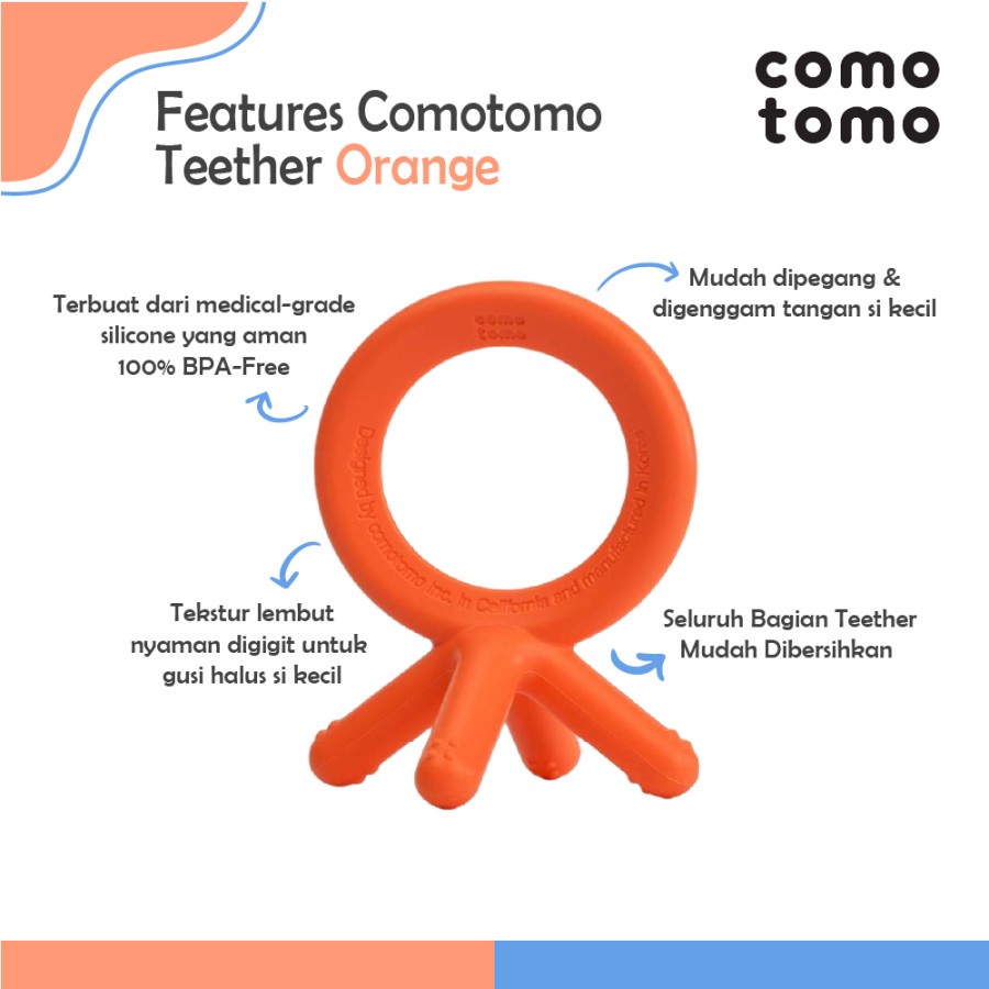 COMOTOMO Teether Orange - Mainan Gigitan Bayi