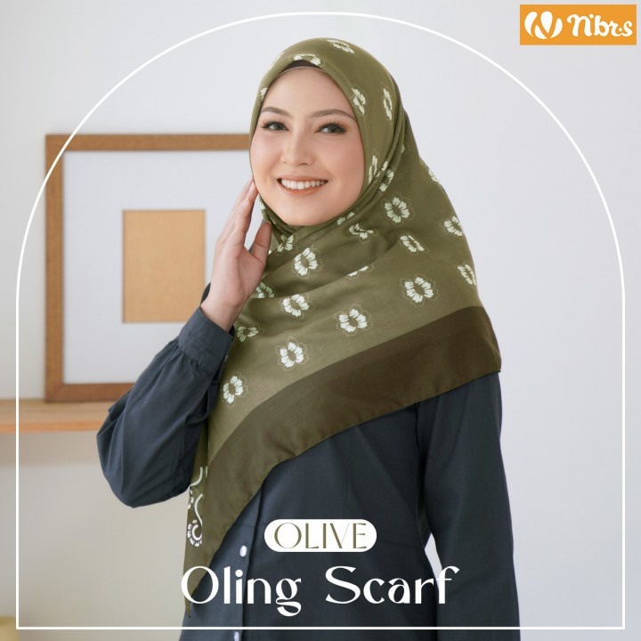 Nibras Hijab Oling Scarfr Bahan Ultra Voal Jilbab Motif Cantik by NBRS