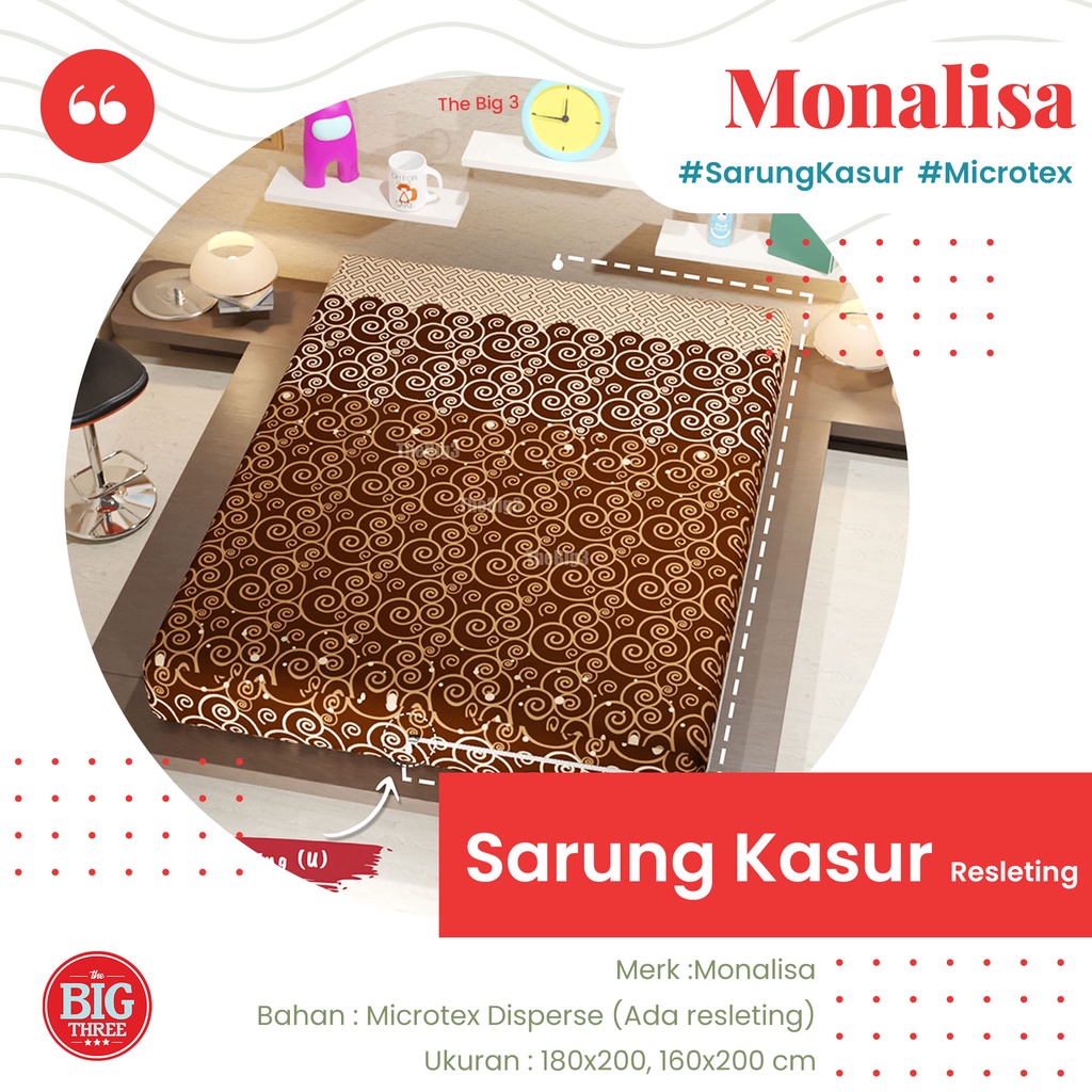 Monalisa Premium Sarung Kasur Uk 180x200 T 15 - Tayo City Bee Delima Zarafah Nagoya Moonstar Montes Paus Pink Love