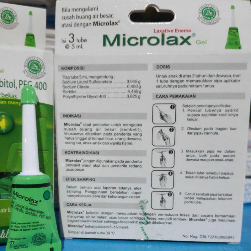 Microlax gel 5 ml tube susah buang air besar BAB Sembelit mikrolak dewasa anak orang tua ibu hamil