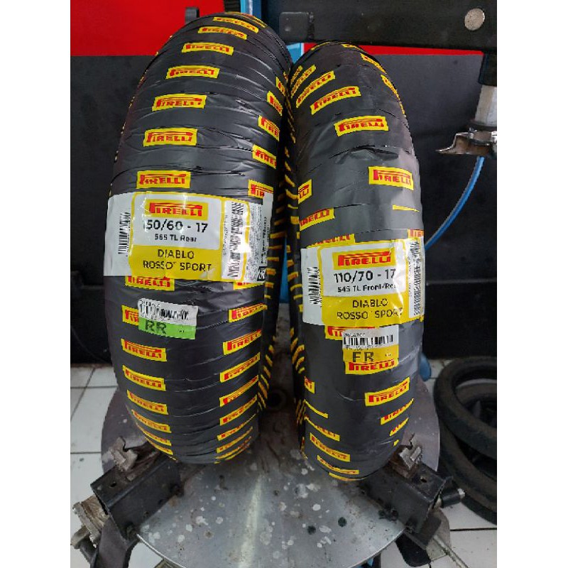 Paket Ban Pirelli Diablo Rosso sport 110/70 ring 17 dan 150/60 ring17 For moge ban Ninja ban R25 r15
