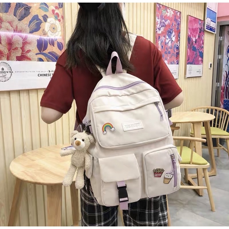 BIG RAMADHAN SALE TAS RANSEL KPOP WANITA REMAJA SMP SMA  FASHION KOREA (TIDAK TERMASUK AKSESORIS ) TAS KOREA IMMONT BAG