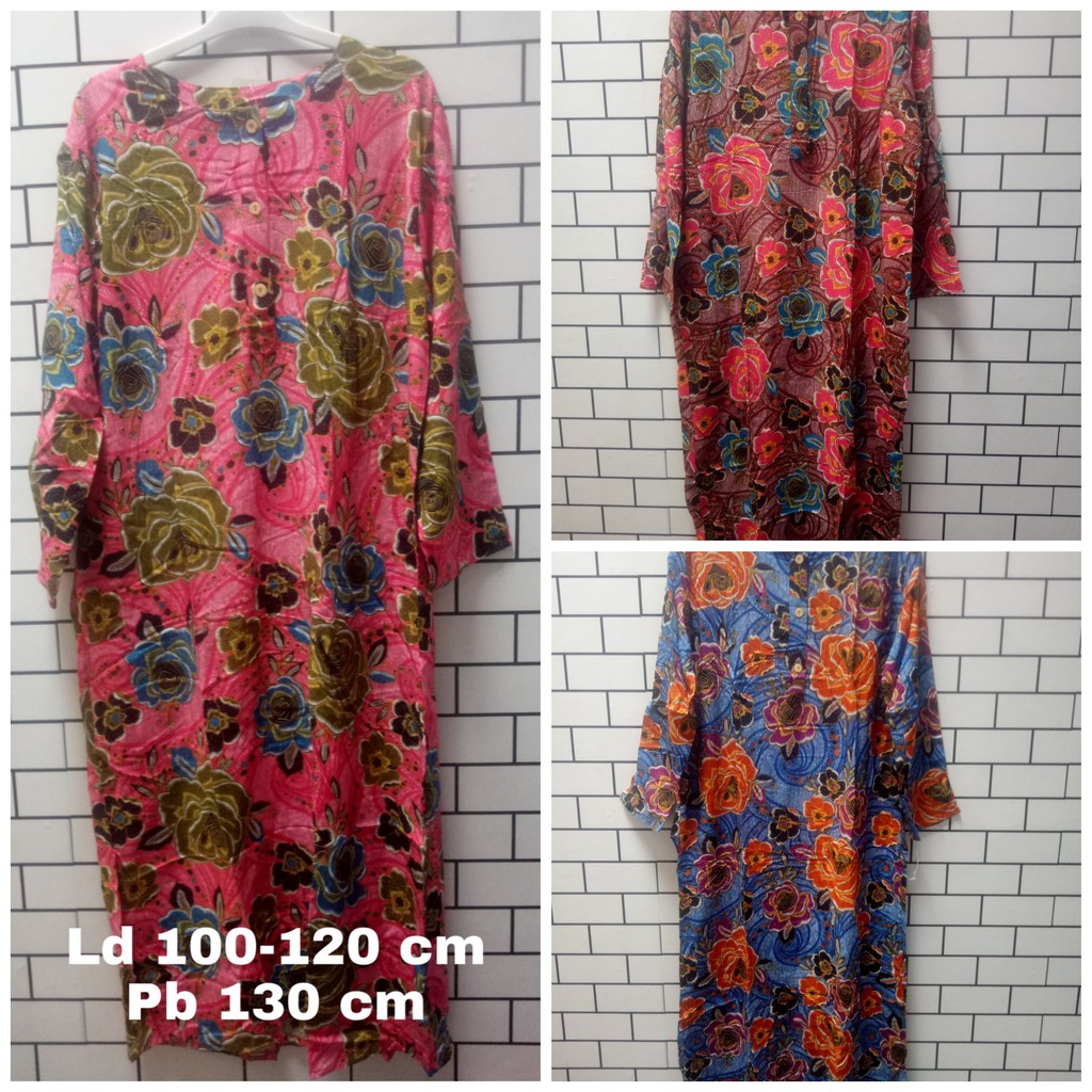 Daster Kencana Ungu Batik Lengan Panjang