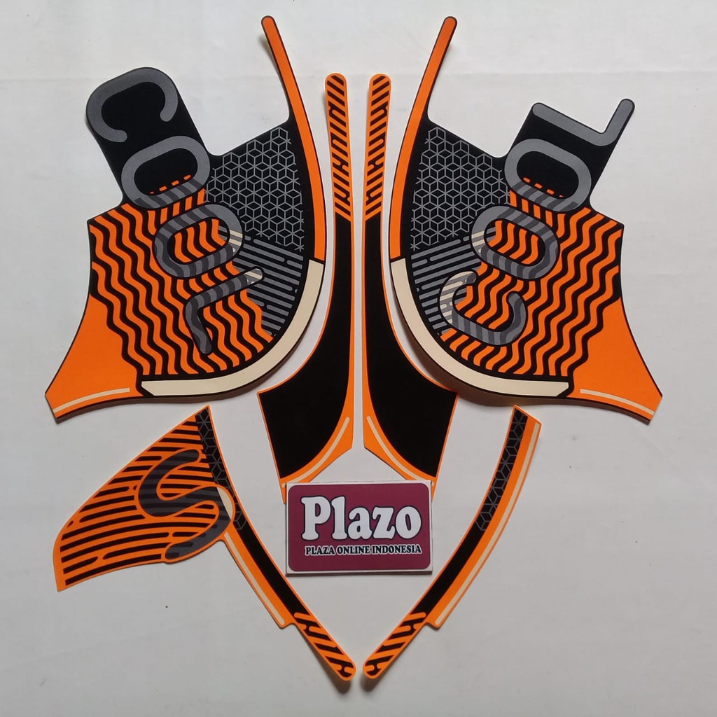 sticker lis striping motor honda scoopy fashion 2021 hitam-orange