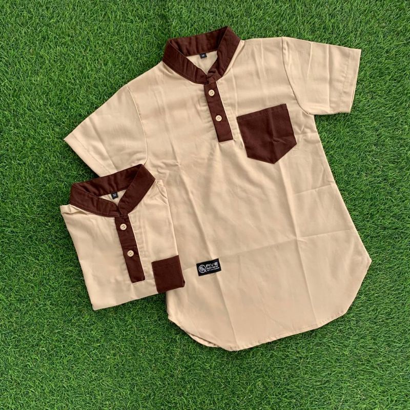Baju Kurta Anak Laki Umur 1-12 Tahun Baju Koko Kemeja Islami Anak Krem