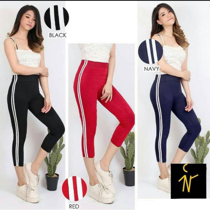 Legging 7per8 List Putih Import