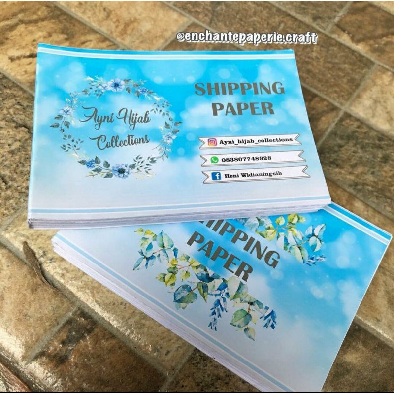 

Shipping Paper Kertas Pengiriman Onlineshop Custom Floral Blue