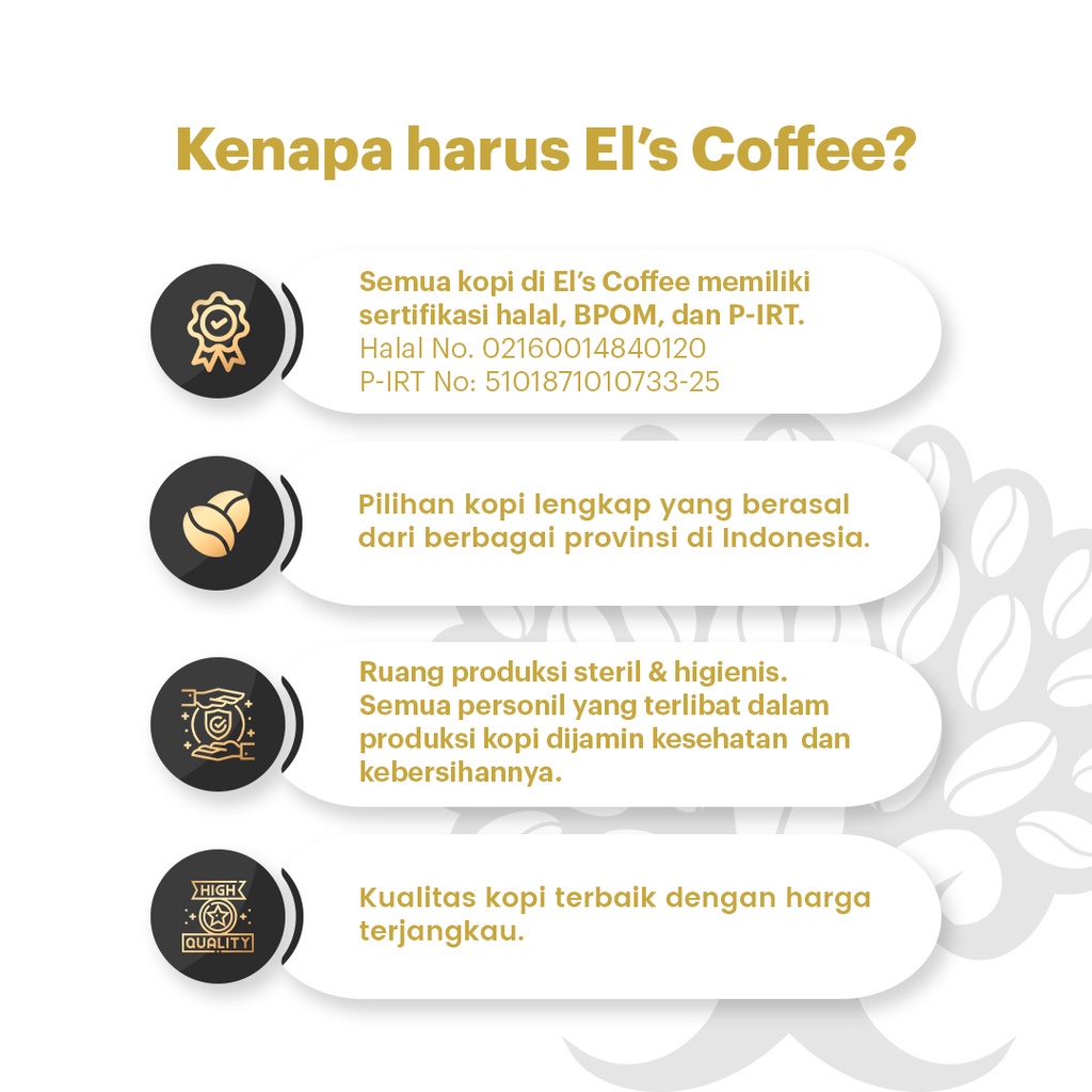 EL'S COFFEE Pagar Alam Robusta 100Gr Pure Indonesia Coffee Beans / Fine / Course Roasted Kopi W1715