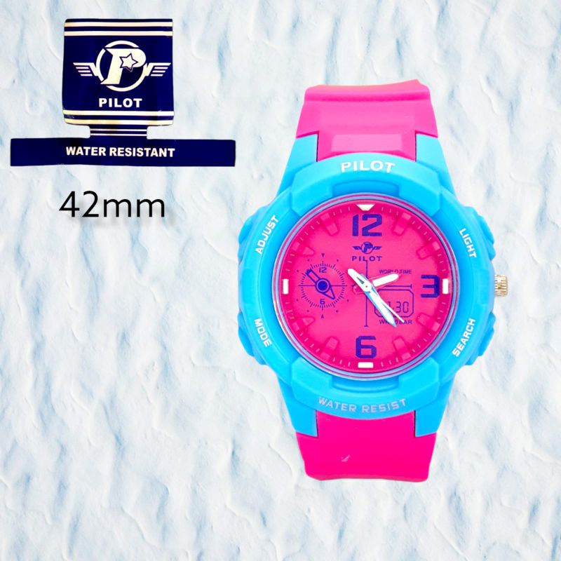 (Grosir)Jam Tangan Wanita Pilot Anti Air/Water Resisst Strap Rubber(Terima Cod)Top