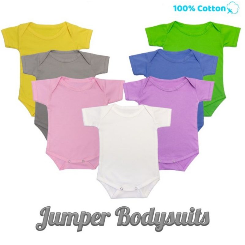 Baju Bayi Jumper Bodysuit Katun Polos Jumpsuit Baby New Born 0 sd 6 bulan