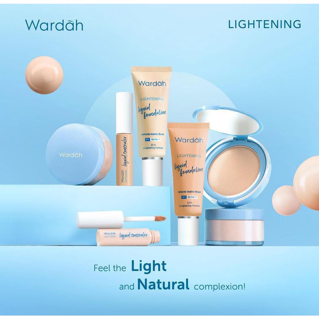 `ღ´ PHINKL `ღ´ ᘺᗩᖇᕲᗩᕼ Wardah lightening loose powder bedak tabur biru kulit kering kosmetik halal