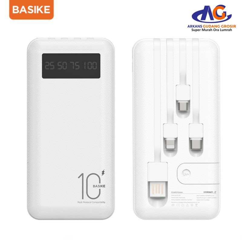 Powerbank Basike White 10000Mah Real Original PT-113