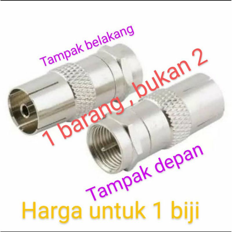 CONNECTOR MALE TO PAL FEMALE/JACK KONEKTOR PAL CEWEK/Jack converter f to female Tv over drat