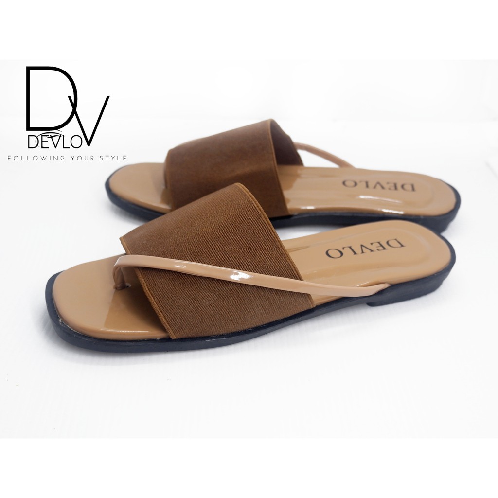 Sandal Teplek Wanita Tali Silang Flat Devlo Sendal Wanita Jelly Casual (SELOP Tali DEVLO Wanita)