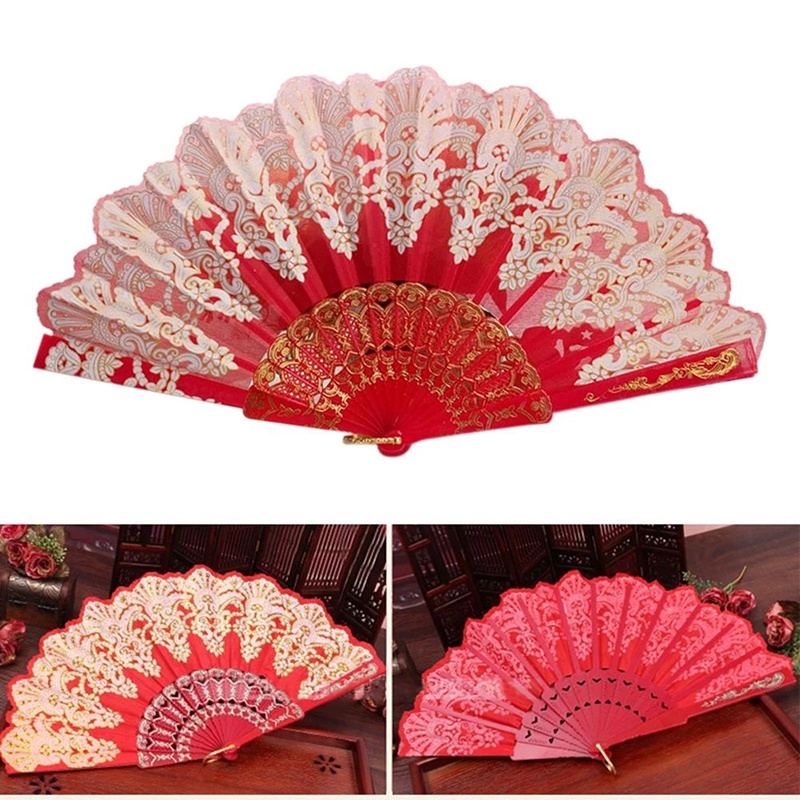 Kipas Lipat Bahan Lace Sutra Gaya Spanyol Untuk Pesta Pernikahan
