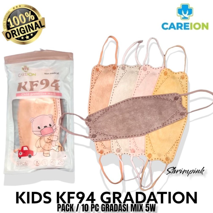 MASKER KF94 CAREION ANAK GRADATION SERIES ISI 10PCS 4PLY ORI FACE MASK