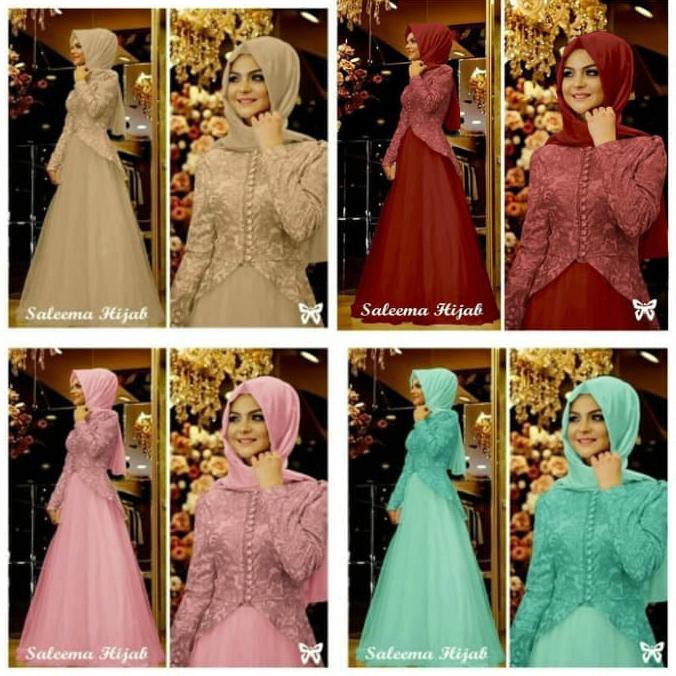 Maxi Dress Salema Sis Bahan Lotely Mix Spandek Lapis Tile Fit L - Mocca