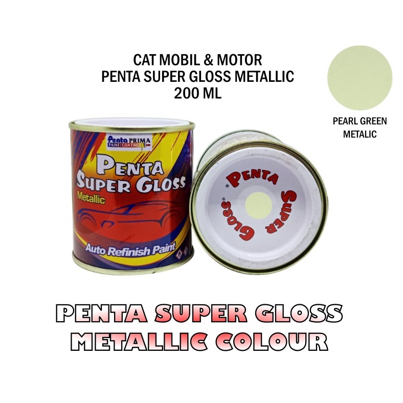 CAT PENTA LEMBAYUNG HIJAU 200 gram - penta pearl green - cat penta lembayung ijo - cat hijau lembayung - cat penta super gloss