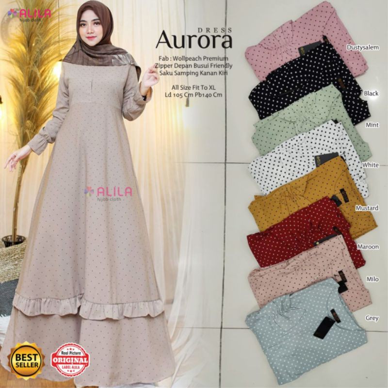 Gamis Polkadot Aurora Maxy Gamis Wolfis By Alila Ld 105