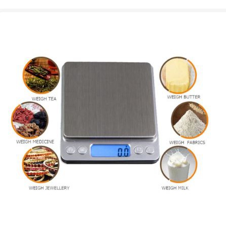 TOSERBA_EMAK - Taffware Digipounds Timbangan Dapur Mini Digital Scale 500g - 0.01g - i2000 - Silver