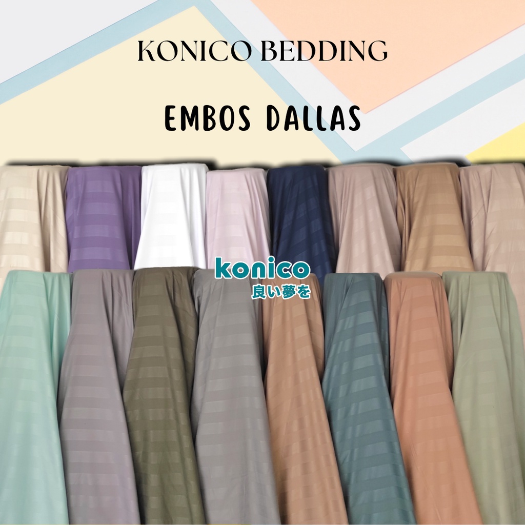 KONICO kain sprei bahan EMBOS TENSEL SUTRA premium Motif GARIS METERAN 100 GSM