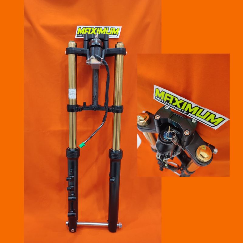 Shock depan assy NINJA150R pnp Honda black gold MOS