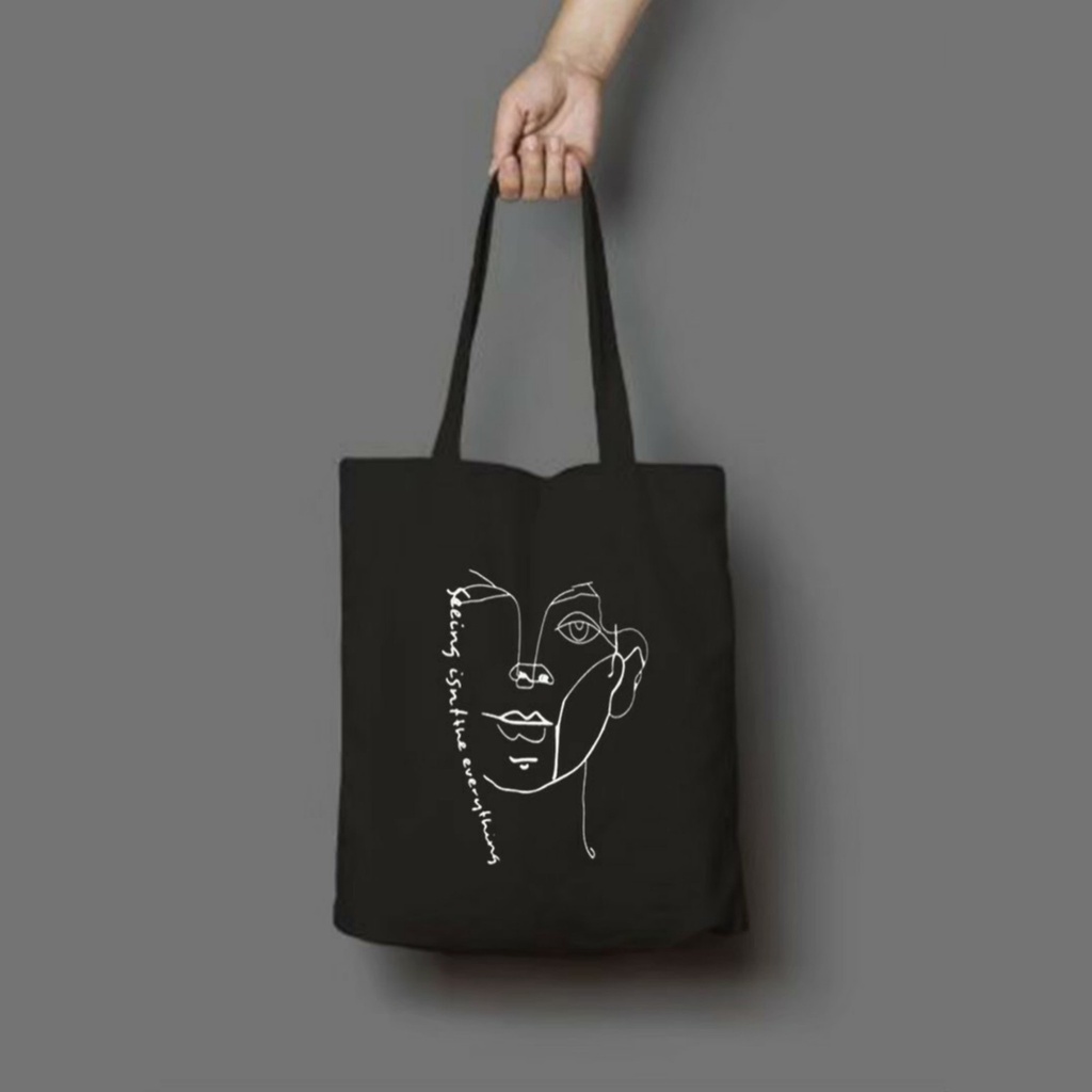 PROMO SALE 7.7 - [RESLETING] TOTEBAG WANITA BERBAHAN SEMI KANVAS DENGAN MOTIF ABSTRAK UKURAN 33x38 CM RESLETING | TOTEBAG BAHAN KUAT DAN TEBAL DINIR 300 | TOTEBAG UNTUK KULIAH, BEKERJA, DAN SEKOLAH. EDISI TERBATAS!