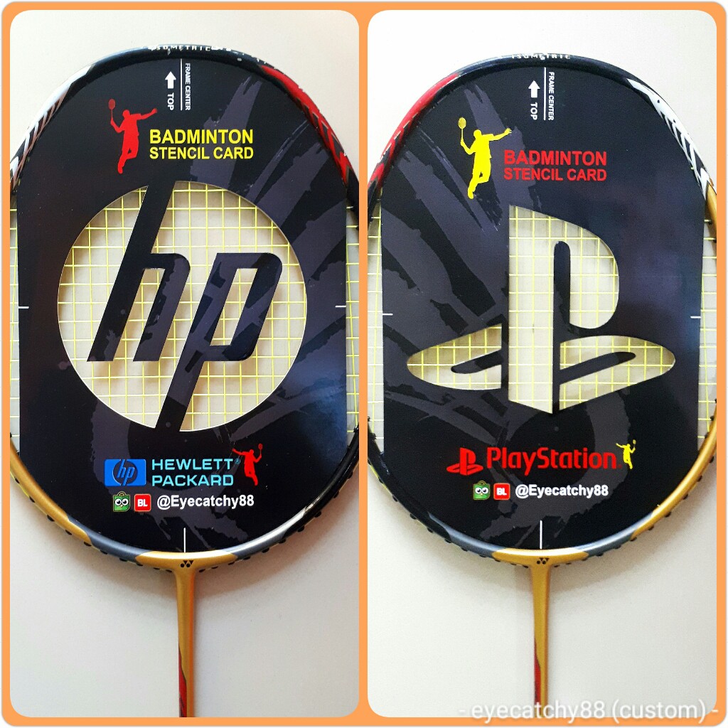 Badminton Raket Stencil Card/Logo Raket/ Cetakan Raket - CUSTOM LOGO