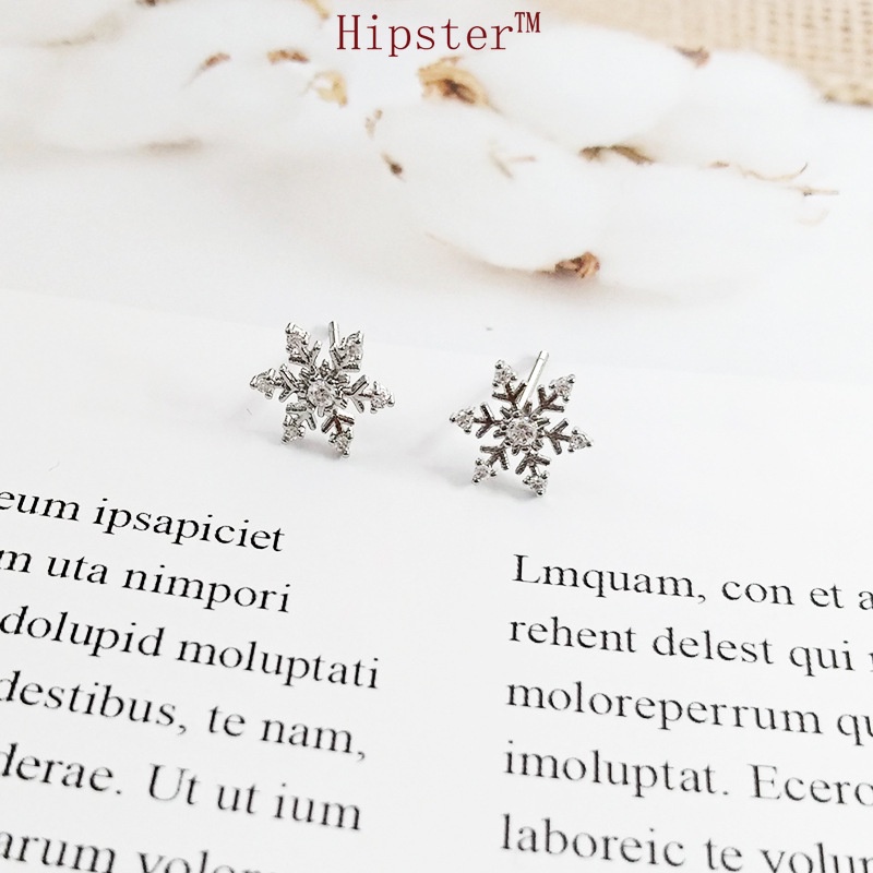 Hot Sale Simple Personalized All-Match Moissanite Snowflake Rose Gold Stud Earrings