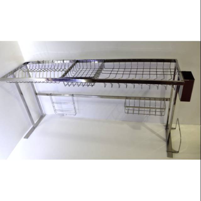 Rak Piring Wastafel 105cm Stainless Steel 304 / Rak Dapur / Rak pengering