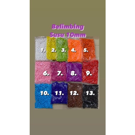 Manik/Mote Belimbing Susu 10mm