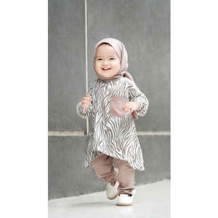 SET TUNIK + CELANA FREE PASMINA INSTANS SETELAN ANAK AZZAHRA SETELAN KATUN RAYON PREMIUM