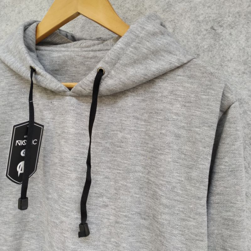 Sweatee Hoodie Polos Abu Muda Pria Wanita Kualitas Distro