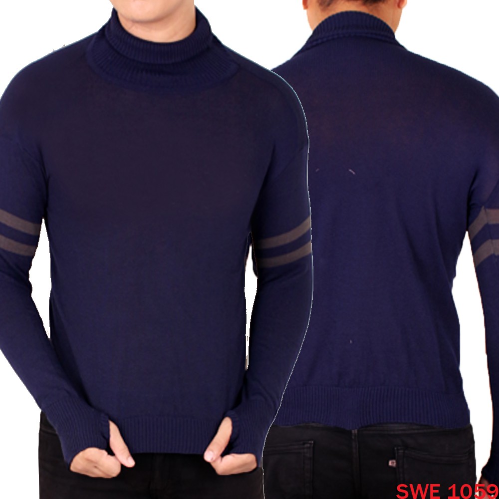 Sweater Pria Motif Turtleneck / Kerah Tinggi - Bahan Rajut (COMB)