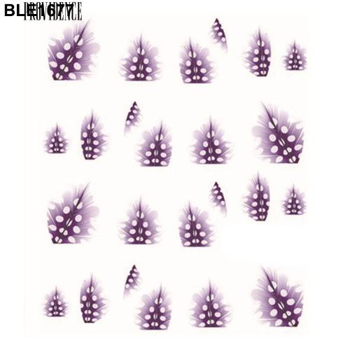 [Bayar Di Tempat] 1 Lembar Mode Feather Bentuk 3D Nail Art Air Decal Sticker Nail Tips Dekorasi