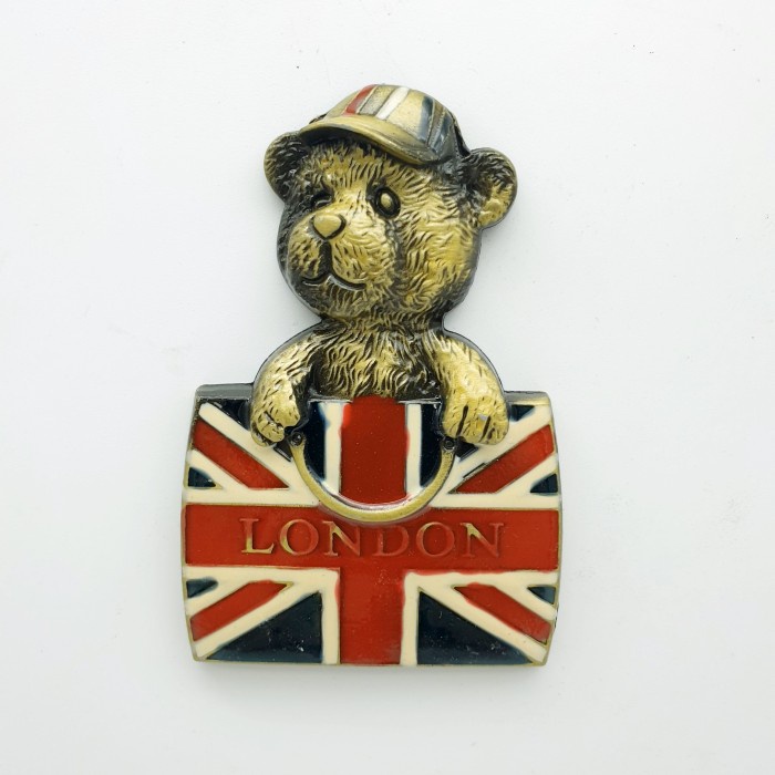 3D LOGAM Souvenir Negara magnet Kulkas Tempelan England London Bear