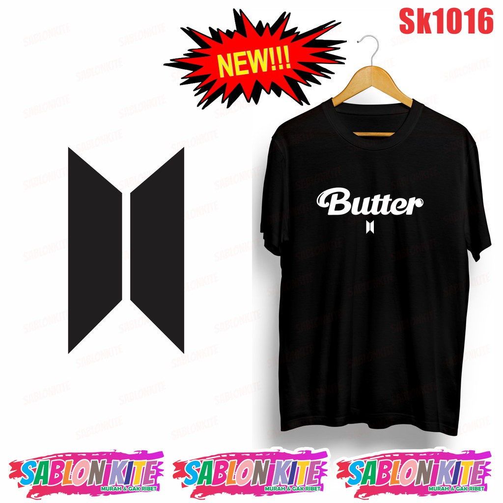 MURAH!!! KAOS  KPOP BUTTER SK1016 BESAR ADA 8WARNA UNISEX COMBED 30S