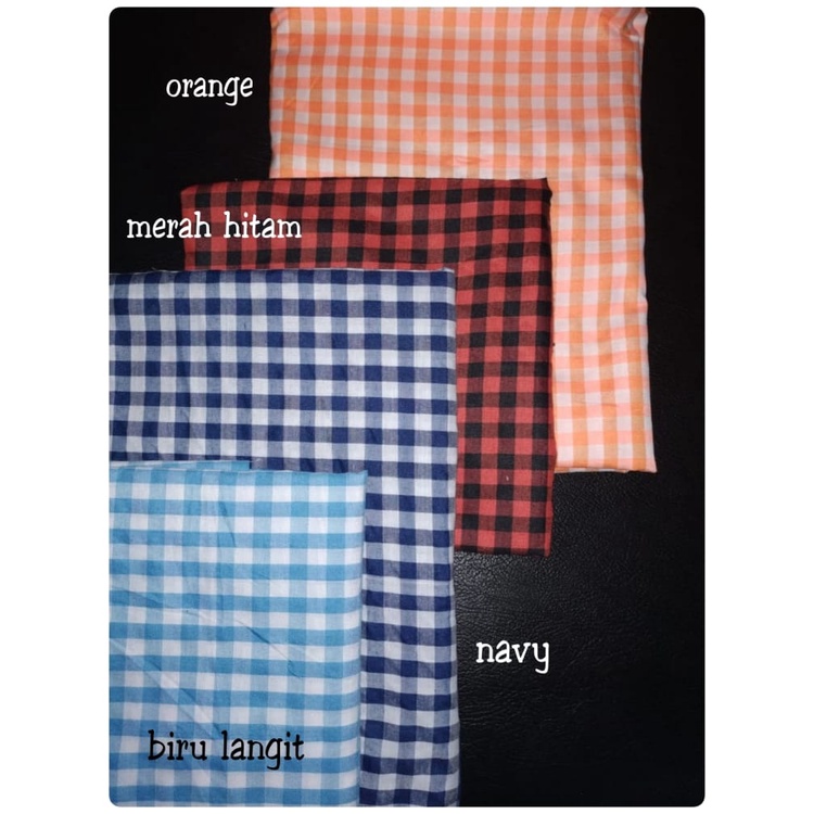 Kain Kotak-kotak 024 / 1 cm Lebar 150 cm / 1,5 Meter Bahan Katun Polyester Kain Estetik Gaya Korea