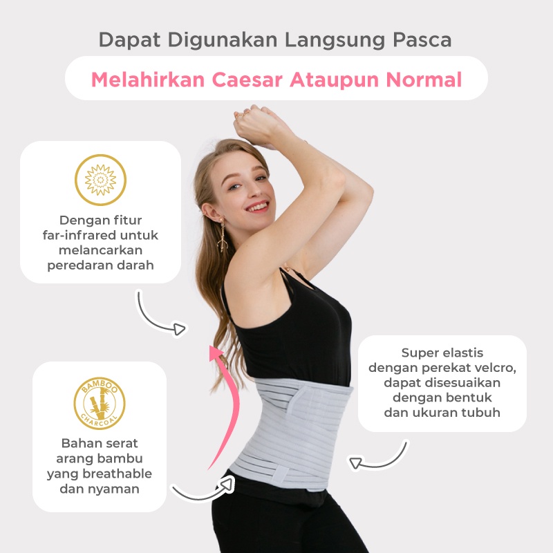 MOOIMOM Bamboo Postpartum Belly Band - Korset Melahirkan Normal &amp; Caesar