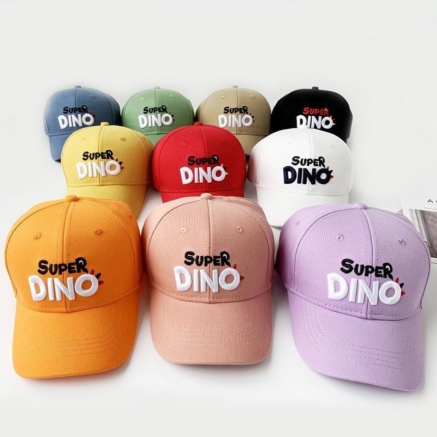 TOPI ANAK BORDIR MOTIF SUPER DINO / TOPI BASEBALL ANAK / TOPI ANAK LUCU