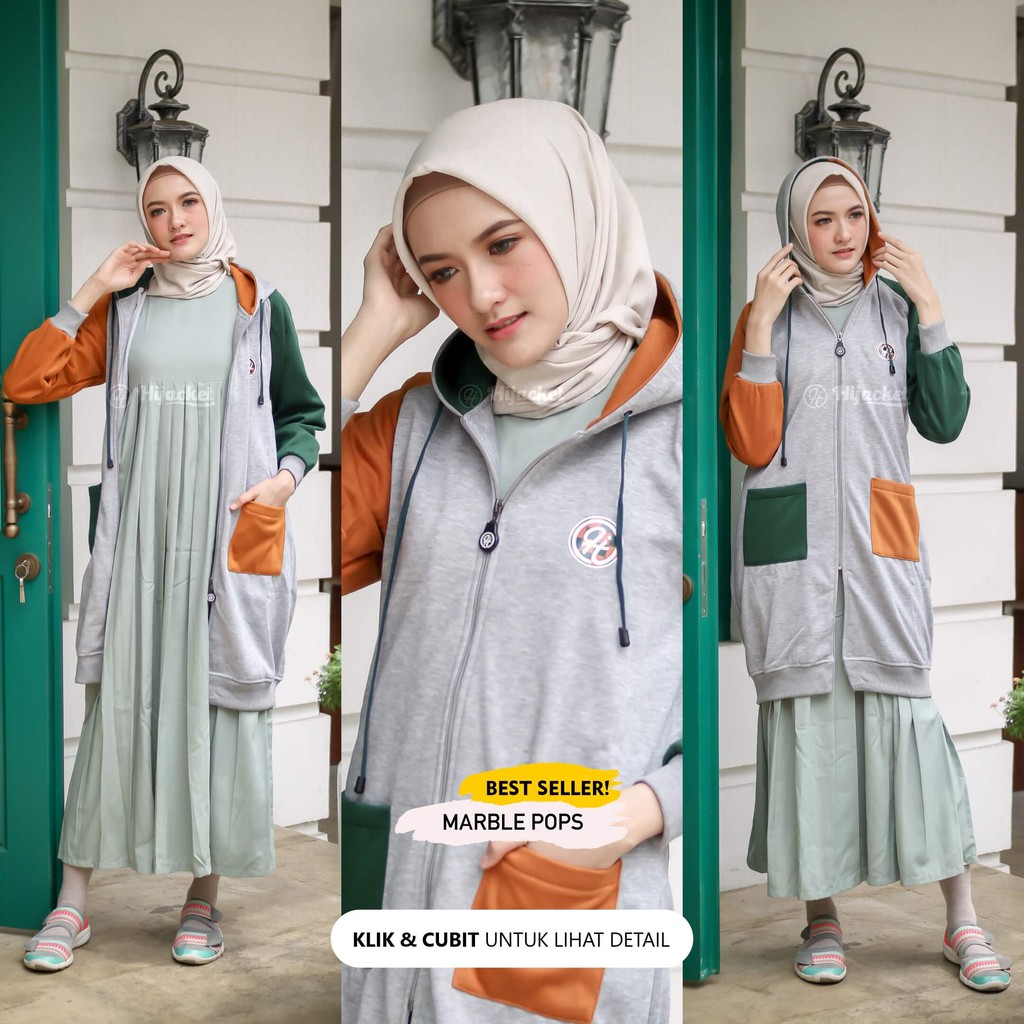 ✅STOK TERAKHIR✅ HIJACKET GROOVY ORIGINAL Jacket Hijaber Jaket Wanita Muslimah Azmi Hijab