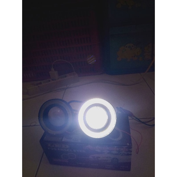 LED FOGLAMP ANGEL EYES 89MM PROJECTOR UNIVERSAL