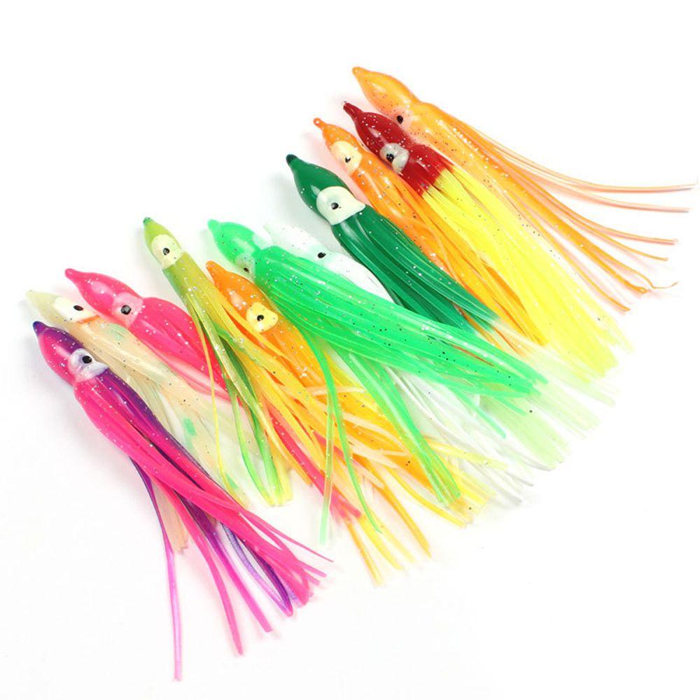 Lanfy Pancing Laut Soft Lures Fishing Tackle 5cm Luminous Threads Rok Glow Soft Squid Skirt