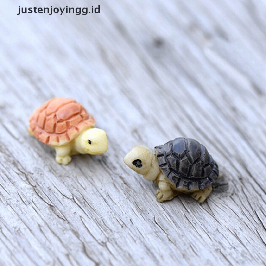 // justenjoyingg.id // 2pcs Miniature Dollhouse Bonsai Fairy Garden Landscape DIY Tortoise Decor ~